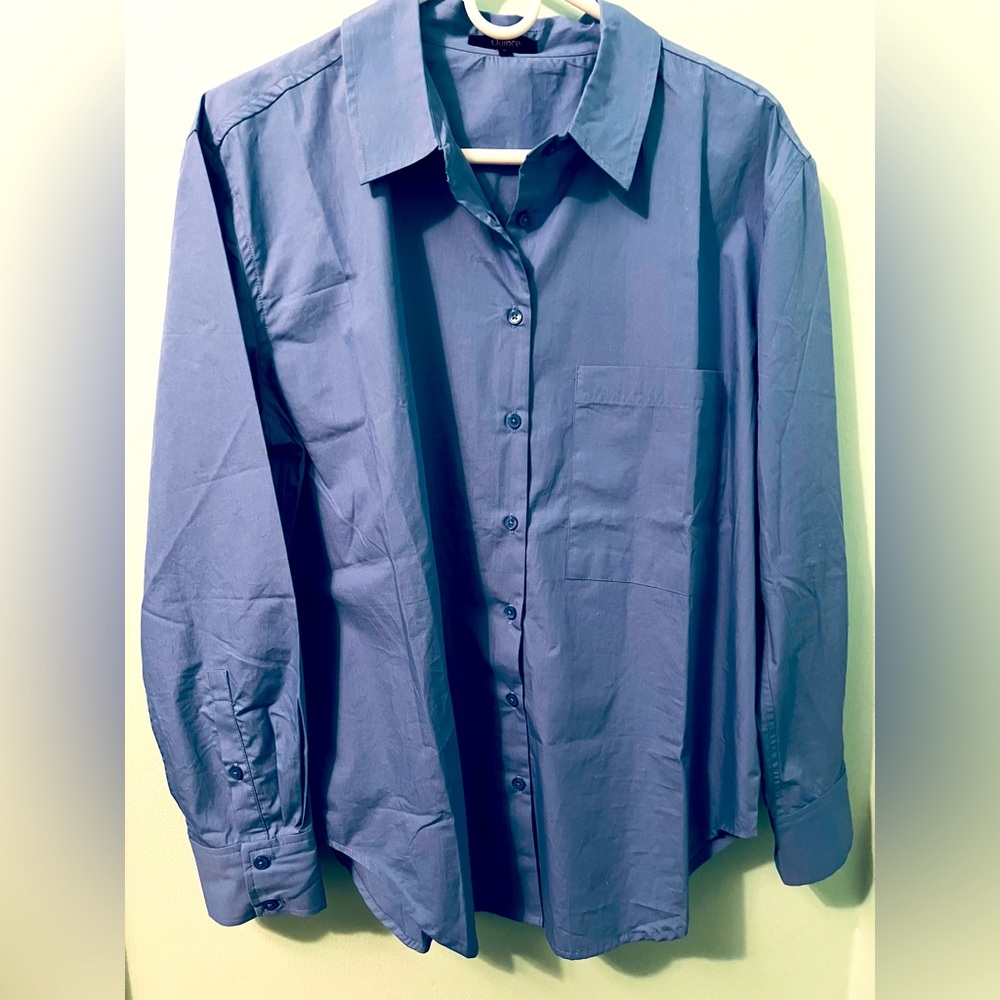 100% Organic Cotton Poplin Long Sleeve Boyfriend Shirt